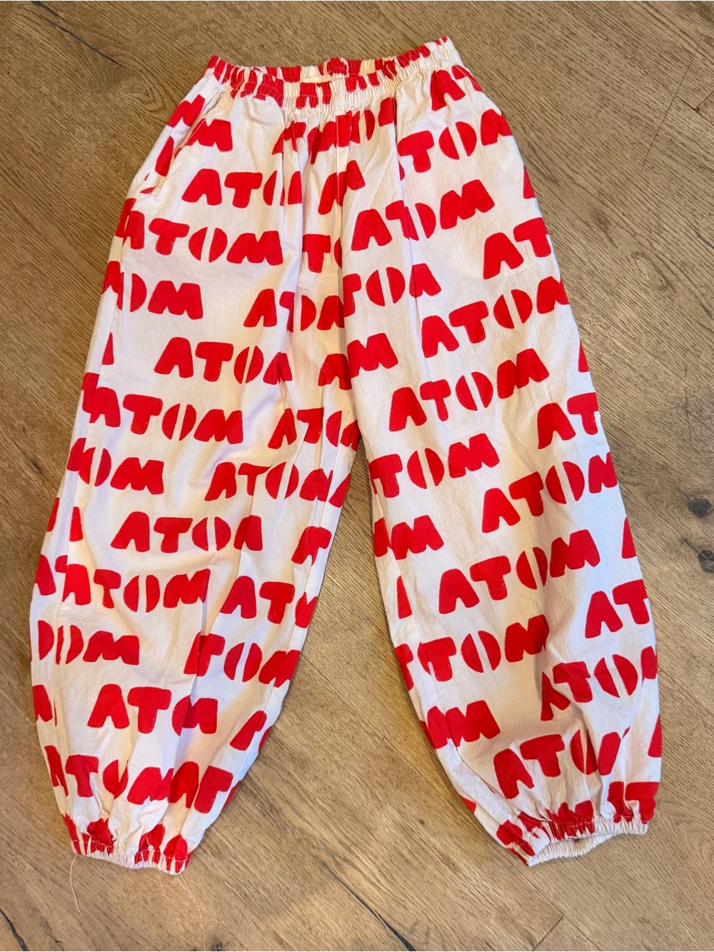 Kids Jelly Mallow White joggers with Red All-Over Print pants
